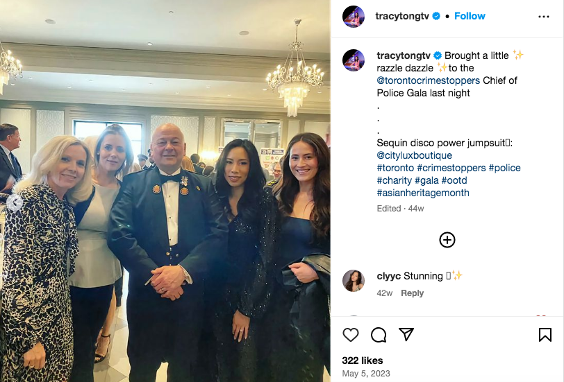 An Instagram post from the Chief of Police Gala
