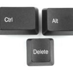 A photo of the ctrl, alt, delete buttons on a keyboard
