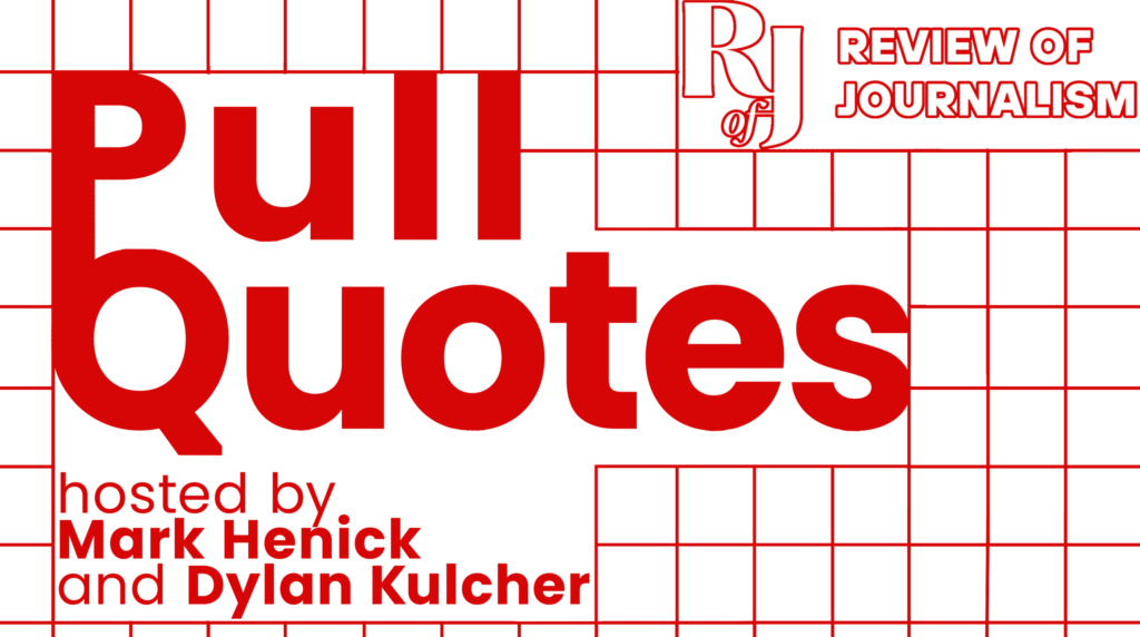 A graphic with a red grid background. Across the top in bold red letters reads, 